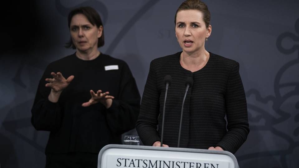 Alvoren i budskabet fra statsminister Mette Frederiksen (S) var ikke til at tage fejl af, da Danmark på et historisk pressemøde 11. marts 2020 blev lukket ned på grund af coronavirussens indtog. | Foto: Martin Sylvest//