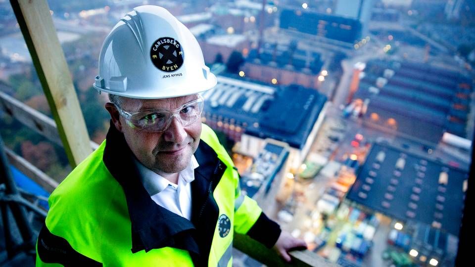 "Når vi når et år længere frem, så er 80-85 procent af hele Carlsberg Byen færdig," siger Jens Nyhus, adm. direktør i Carlsberg Byen. | Foto: Finn Frandsen/Politiken/Ritzau Scanpix