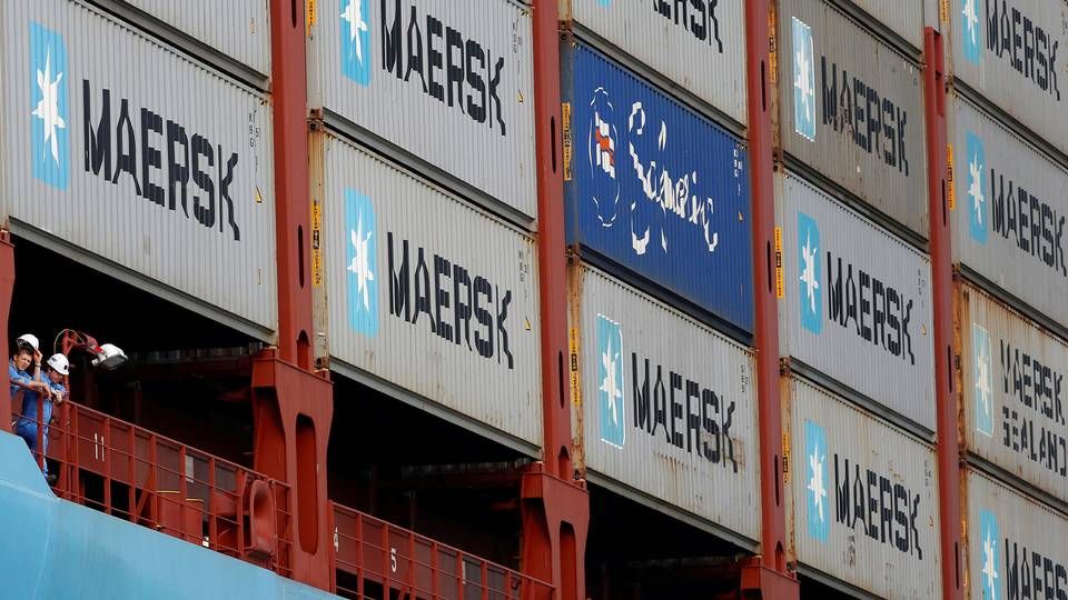 Maersk er klar med sit første CO2-neutrale containerskib i 2023, men NGO mener ikke det brændstog Maersk bruger reelt er klimavenligt. | Foto: Edgar Su/Reuters/Ritzau Scanpix
