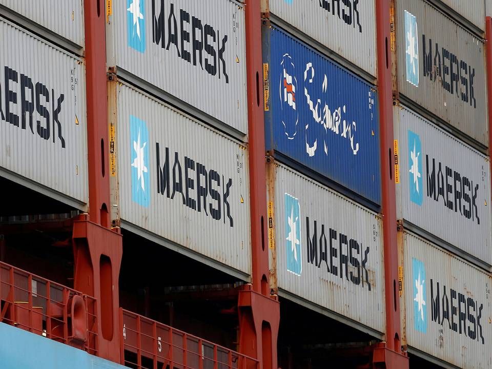 Maersk er klar med sit første CO2-neutrale containerskib i 2023, men NGO mener ikke det brændstog Maersk bruger reelt er klimavenligt. | Foto: Edgar Su/Reuters/Ritzau Scanpix