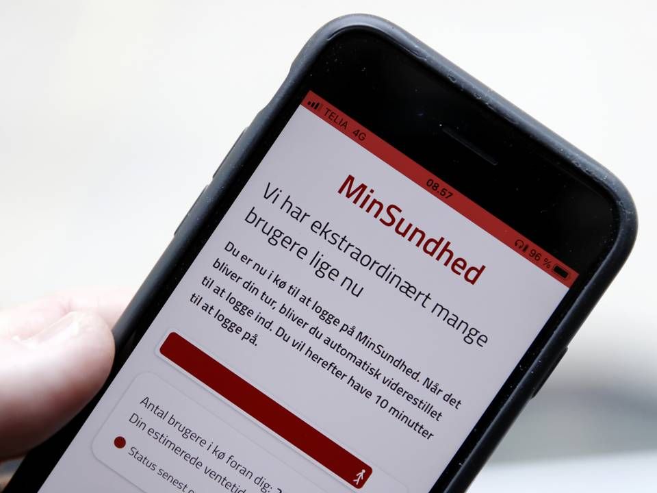 App'en MinSundhed klarede ikke presset fra brugere tirsdag morgen. | Foto: Jens Dresling