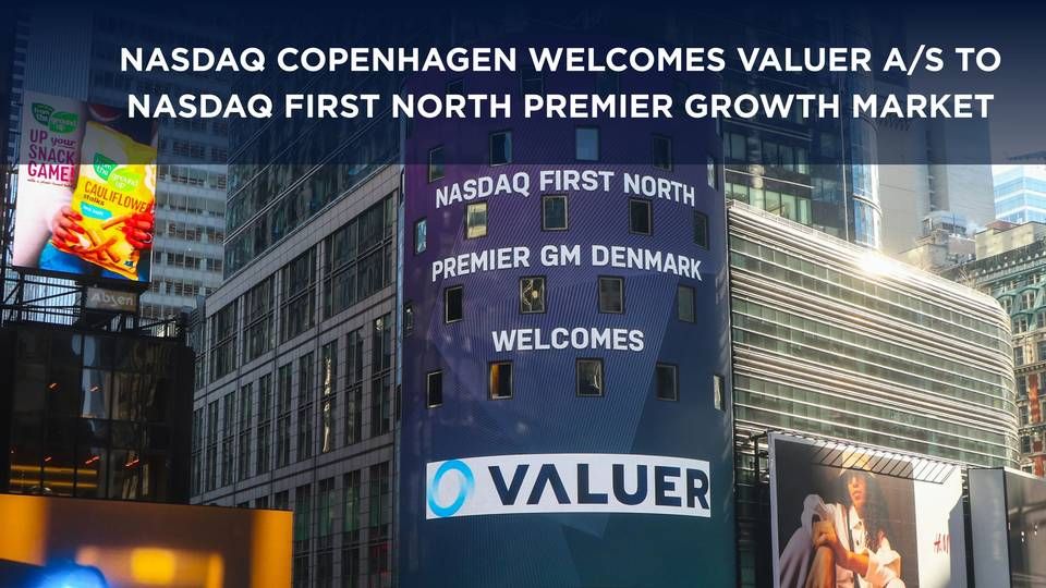 Valuer kom på Nasdaqs vækstbørs First Norht i februar. | Foto: Nasdaq/PR