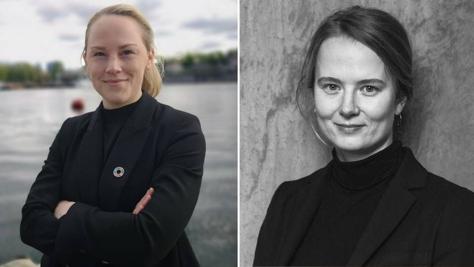 Ida Marie Christensen, Head of Growth & Impact, Danske Bank Norge og Marit Rødevand, gründer og daglig leder i Strise. | Foto: Pressebilder