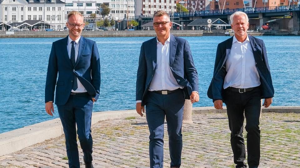 Mattias Manstrup (t.v.), Kim Jacobsen (i midten) og Steen Royberg (t.h.) har udgjort partnerkredsen i Nordicals, der gennem længere tid har planlagt et generationsskifte. | Foto: PR