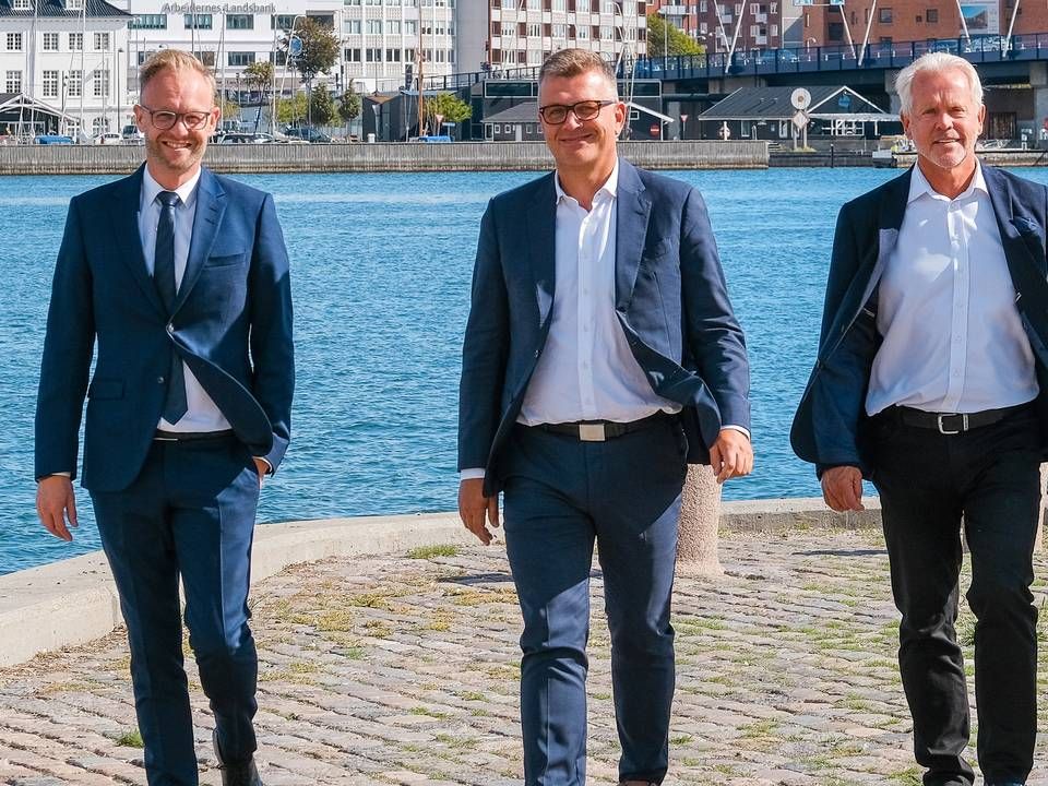 Mattias Manstrup (t.v.), Kim Jacobsen (i midten) og Steen Royberg (t.h.) har udgjort partnerkredsen i Nordicals, der gennem længere tid har planlagt et generationsskifte. | Foto: PR
