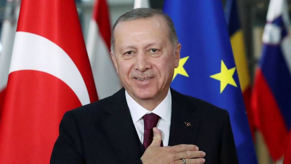Den tyrkiske præsident Tayyip Erdogan forud for et møde med EU-rådsformand Charles Michel i Bruxelles. | Foto: Yves Herman/REUTERS / X00380