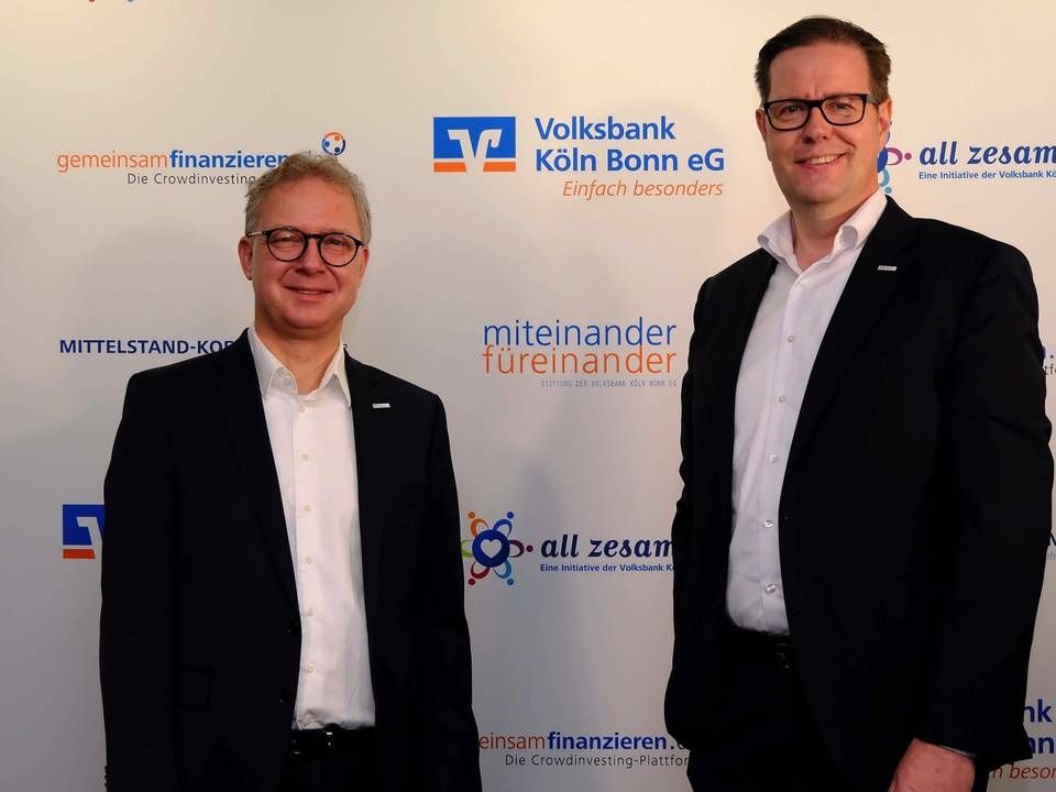 Zwei von vier Vorständen der Volksbank Köln Bonn (von links): Jürgen Pütz, der Vorsitzende, und Christian Gervais | Foto: Volksbank Köln Bonn