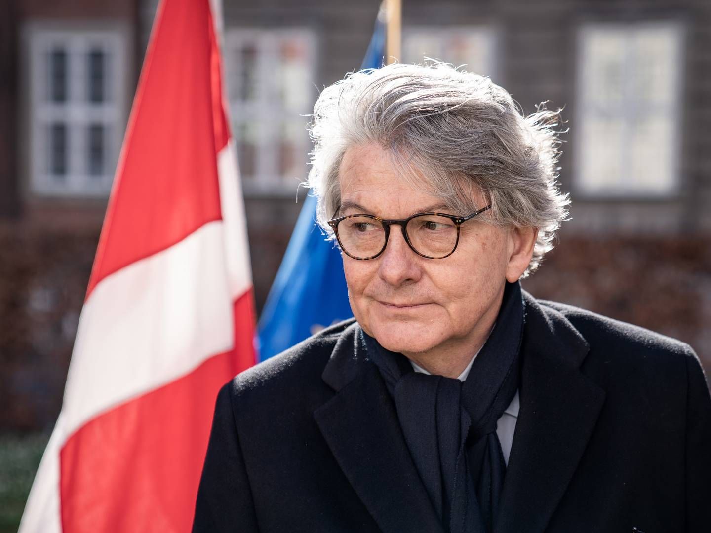 EU-kommissær for det indre marked Thierry Breton, der 18. marts besøgte Danmark, forventer, at EU inden udgangen af året har kapacitet til at producere to-tre millarder doser om året. | Foto: Emil Helms