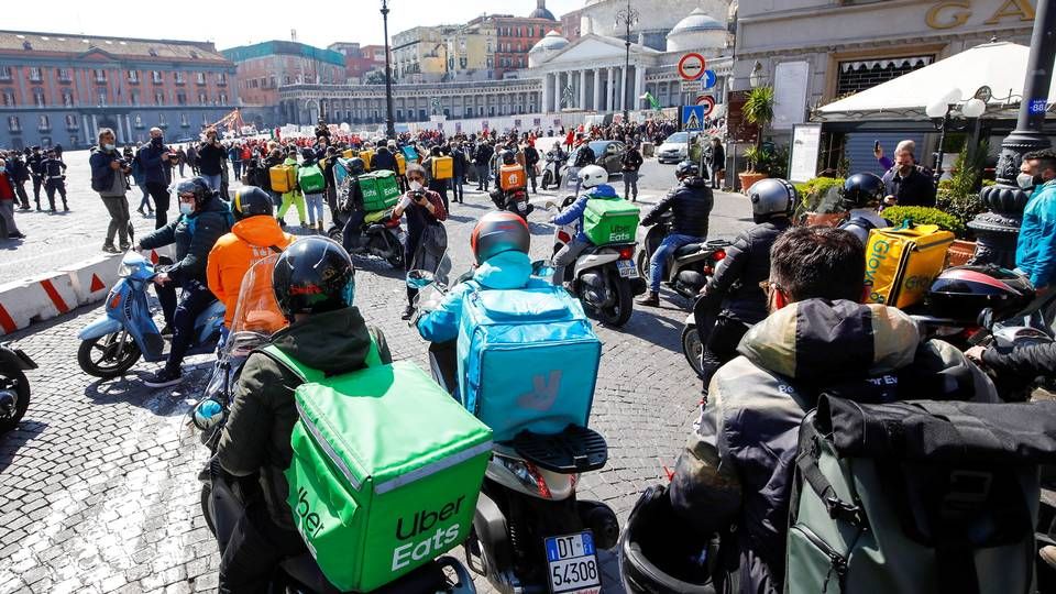 Der kommer tyrkisk konkurrence til de mange madbude rundt om i Europa. Her fra en demonstration om bedre arbejdsforhold i Italien. | Foto: Ciro De Luca/Reuters/Ritzau Scanpix