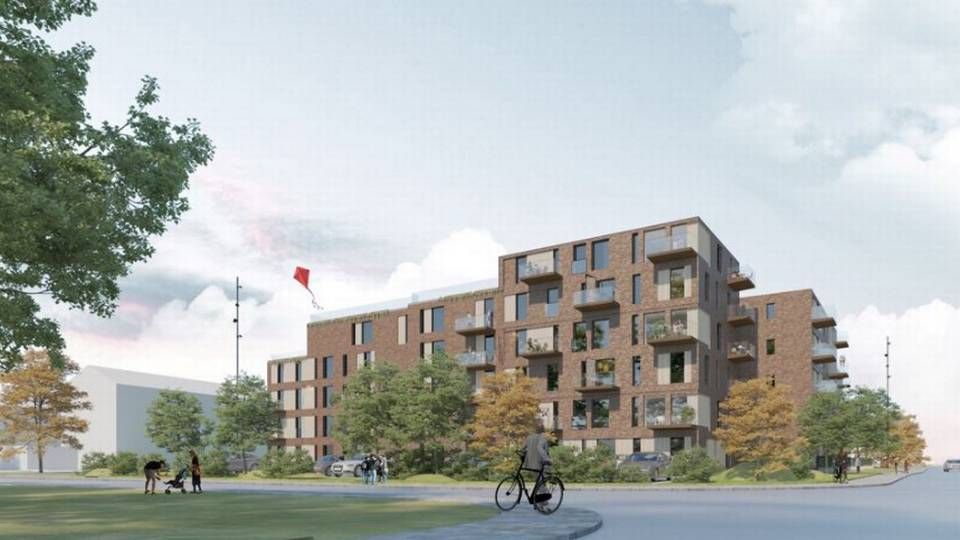 Det kommende seniorboligfællesskab Holmsø Boligresorts vil fra tagterassen få udsigt over Silkeborg by. | Foto: PR-visualisering: Aart Architects