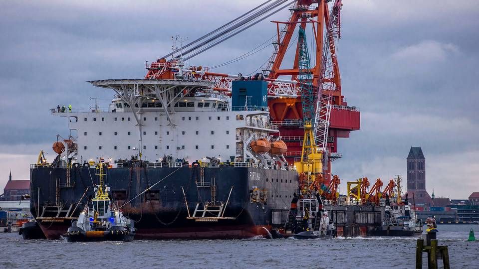 Both civilian and military vessels "provoke" pipe-laying ship Fortuna, according to Russian news agency Interfax. | Photo: Jens B'ttner/AP/Ritzau Scanpix