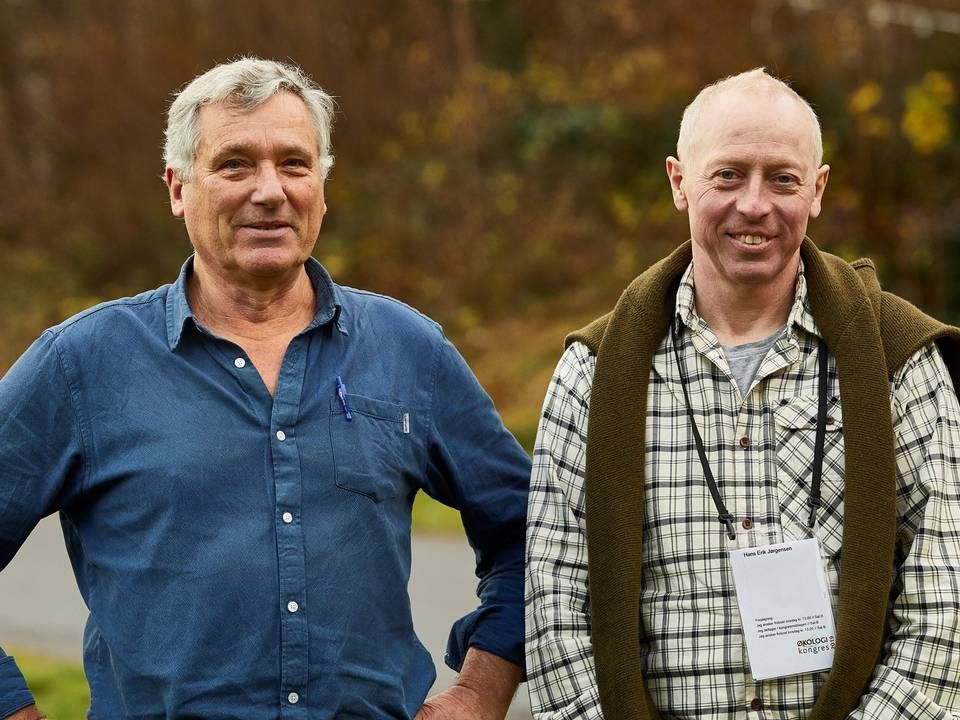 Per Kølster (tv.), formand i Økologisk Landsforening og formand Hans Erik Jørgensen (th.) fra Landbrug & Fødevarers Økologisektion sidder begge i den nye bestyrelse | Foto: PR / foto