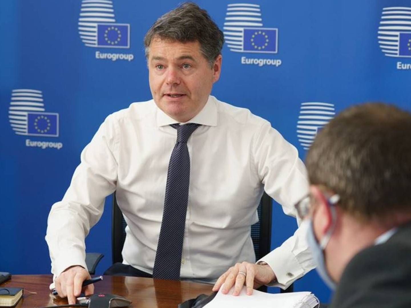 Paschal Donohoe, Präsident der Eurogruppe bei der Videokonferenz der Euro-Gruppe | Foto: European Union