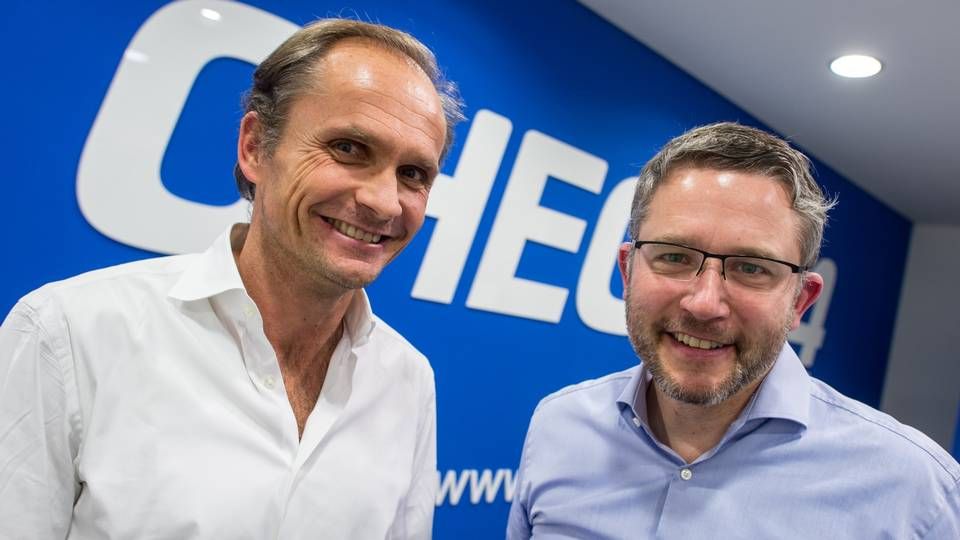 Check24-Gründer Henrich Blase (links) und Christoph Röttele, Sprecher der Geschäftsführung (Archivbild von 2015) | Foto: picture alliance / dpa | Matthias Balk