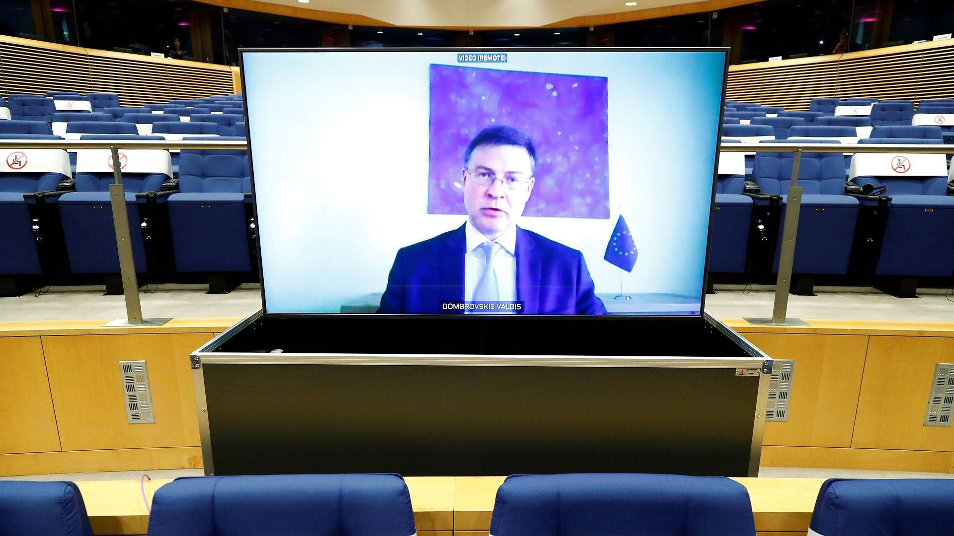 EU's næstformand Valdis Dombrovskis, da han sidste år i september præsenterede en handlingsplan for kapitalmarkedsunionen. Kommissionen får nu kritik for, a t den ekspertgruppe, der hjalp med handlingsplanen, ikke var uvildig nok. | Foto: Francois Lenoir/Reuters/Ritzau Scanpix