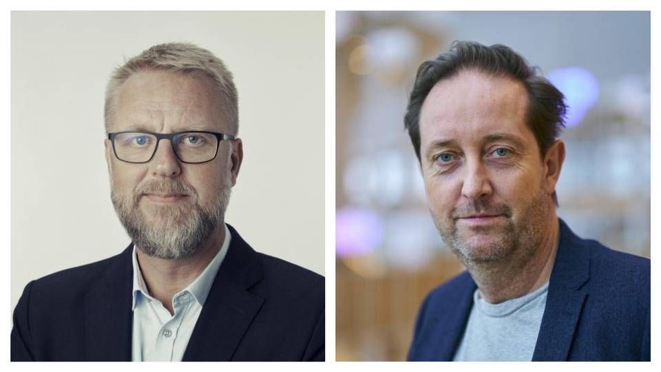 Kenneth Brenøe, bestyrelsesformand for Publisher Platform (tv.) og Lars Kroløkke, direktør for digital transformation i Aller Media. | Foto: Brian Buchard/TV 2 & JESPER SUNESEN / Aller Foto & Video