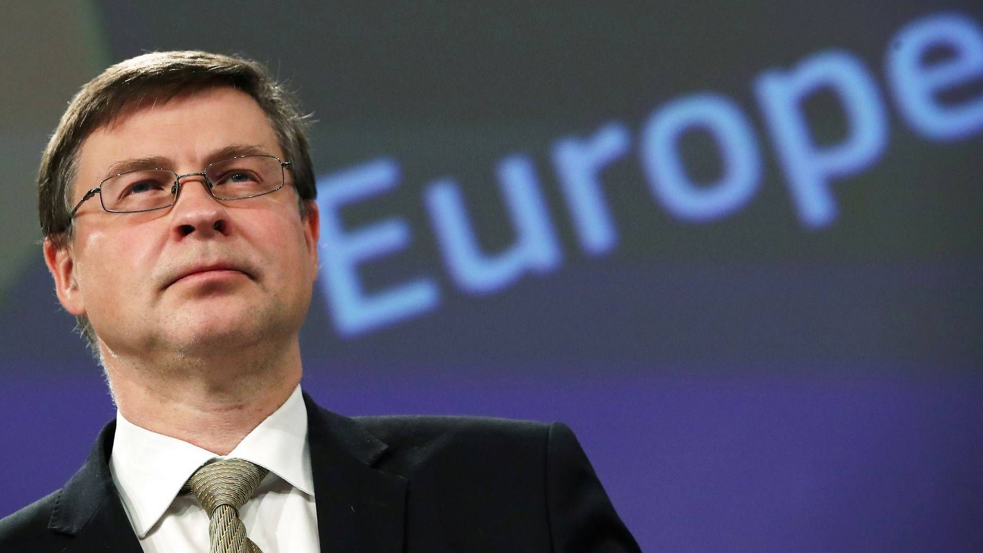 EU-kommissær Valdis Dombrovskis. | Foto: Yves Herman/Reuters/Ritzau Scanpix