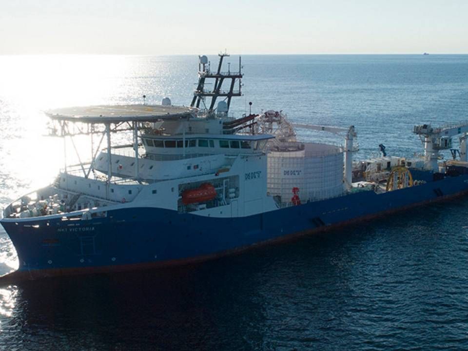 NKT's large cable installation vessel, Victoria, will be able to lay interconnectors in the US without violating the Jones Act due to the ship not calling at any US port. | Photo: NKT