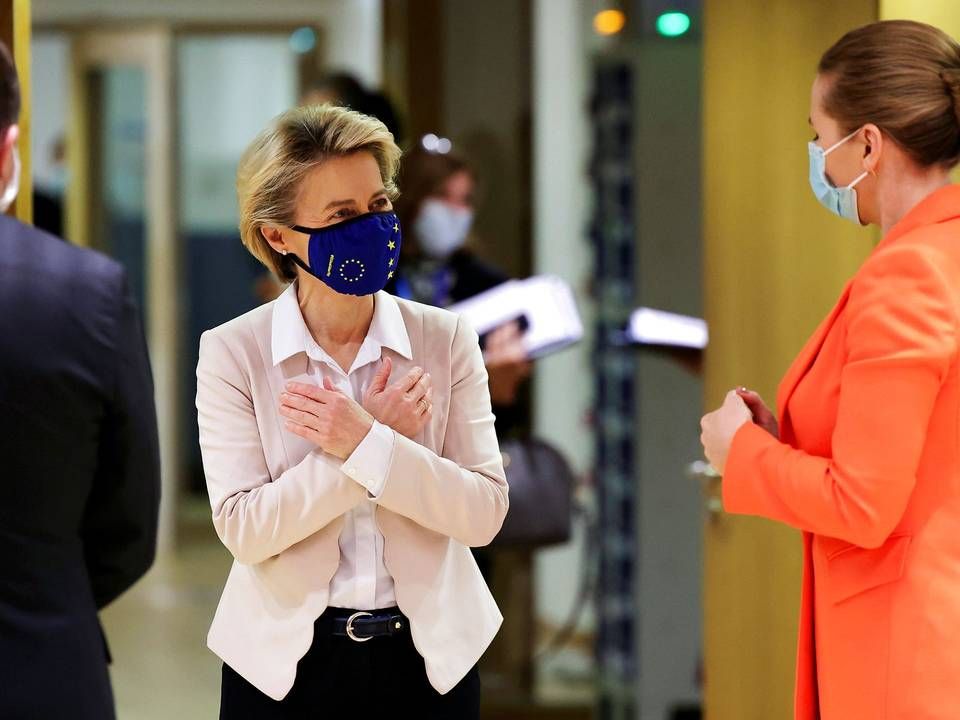 Da Mette Frederiksen var til topmøde i Bruxelles i december endte det med en lang nat på grund af svære klimaforhandlinger. Så sendt bliver det ikke til næste uges topmøde, selvom klima igen er på dagsordenen, men der er udsigt til fremtidige slagsmål. | Foto: Pool/Reuters/Ritzau Scanpix