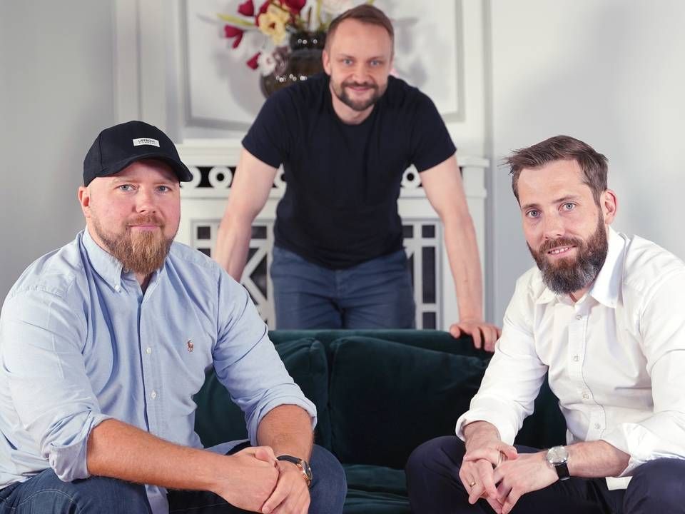 Tre af de fire stiftere af Morph Capital, Thorbjørn Rønje (tv.), Lasse Birk Olesen og Yngvi Karlson | Foto: Morph Capital / PR