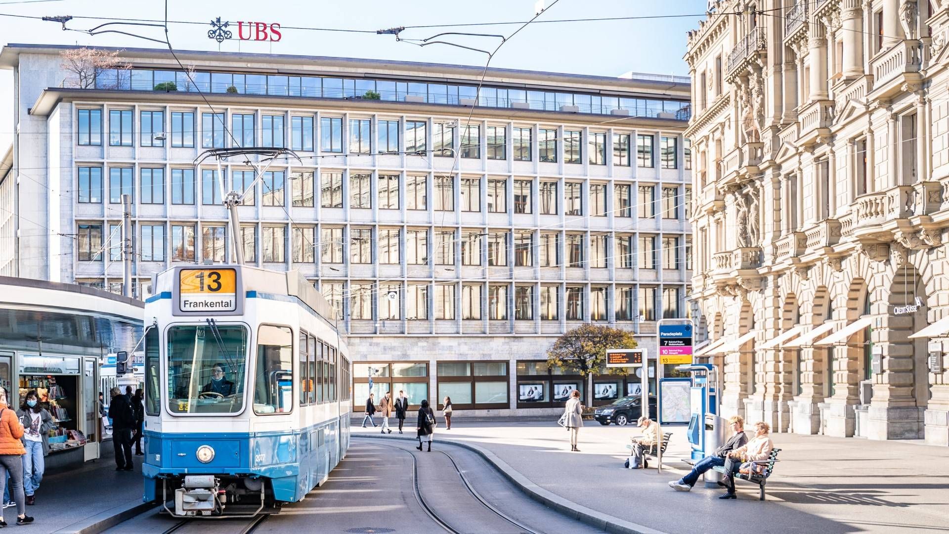 Der Paradeplatz in Zürich, wo die UBS und die Credit Suisse ihren Sitz haben. | Foto: picture alliance / ZUMAPRESS.com | Jp