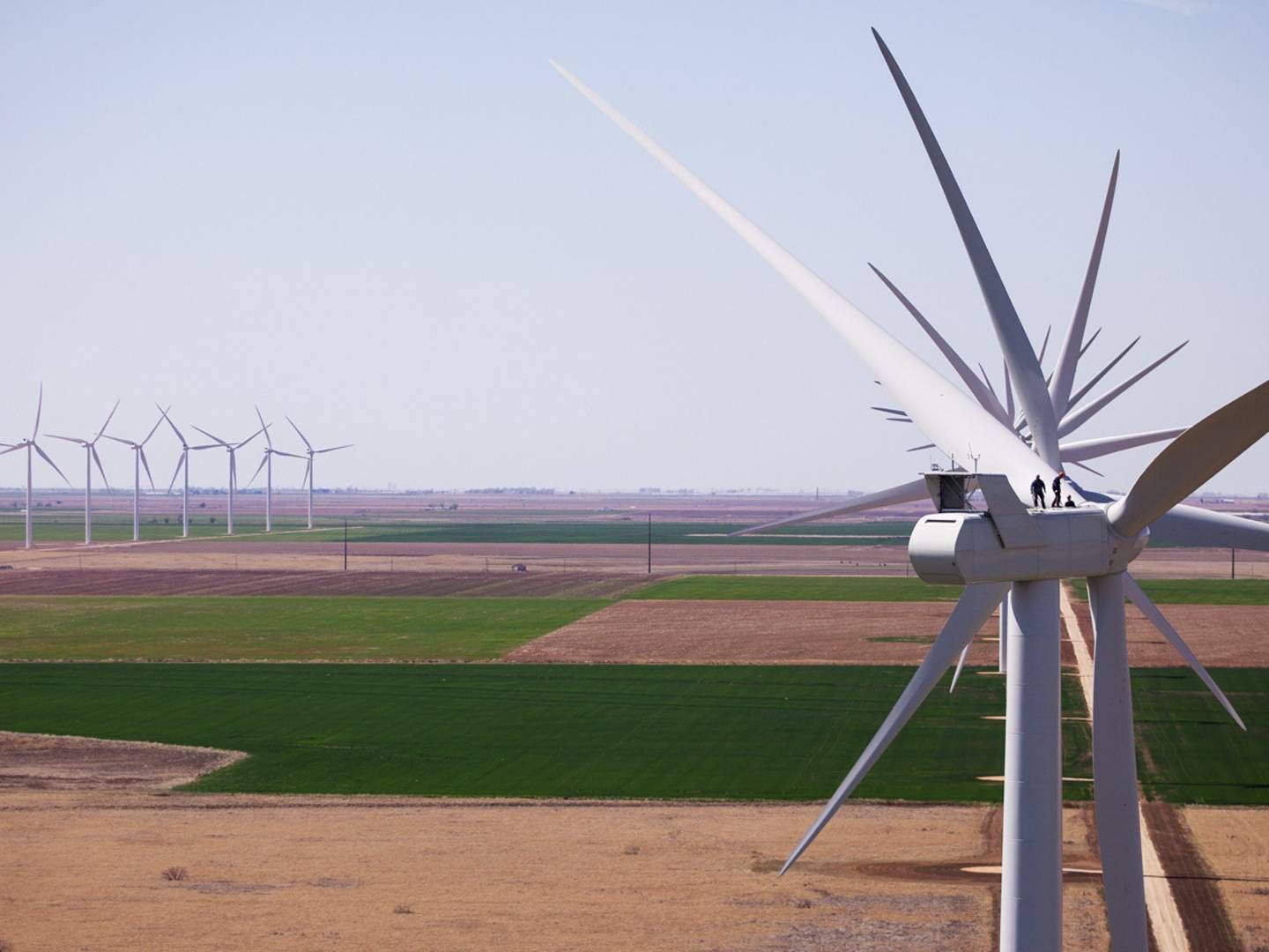 Janikowo skal opføres med V100-2.0 møller fra Vestas, som her ses på en amerikansk vindpark. | Foto: Vestas / PR