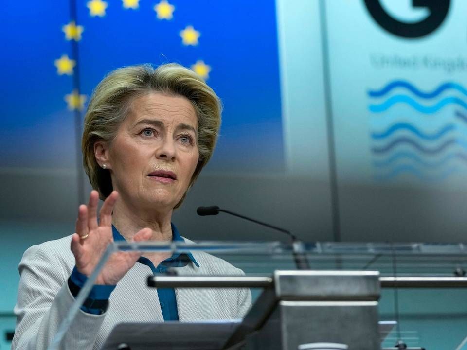 Ursula von der Leyen besøger Danmark som en del af en rundtur blandt EU's medlemslande. | Foto: Francisco Seco/AFP / POOL