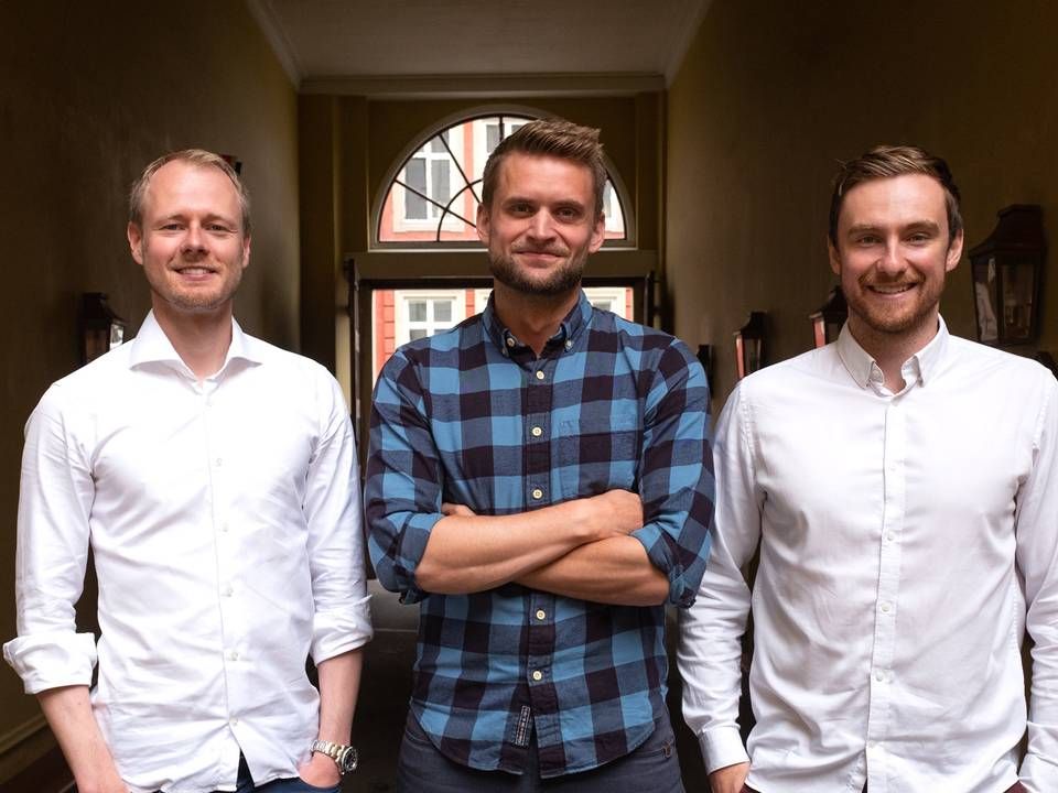 Portchain blev stiftet i 2017 af de tidligere Mckinsey-konsulenter Thor Thorup (th.), Niels Kristiansen (tv.) og Anders Olivarius (midt) | Foto: Portchain / PR