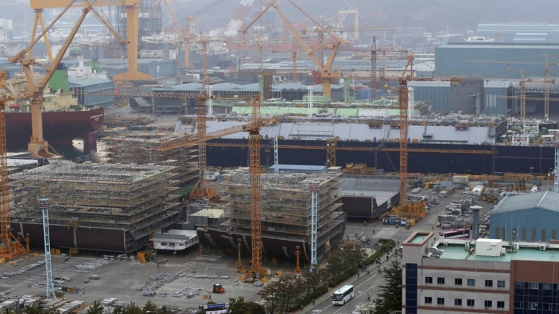 Daewoo Shipbuilding & Marine Engineering, hvor en række af de store LNG-drevne containerskibe skal bygges i de kommende år. | Foto: Daewoo Shipbuilding & Marine Engineering/Yonhap