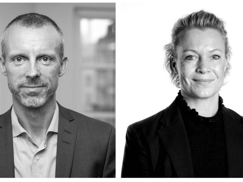 Adm. direktør for Dentsu Ulrik Petersen og vicedirektør i JP/Politikens Hus, Dorthe Bjerregaard-Knudsen. | Foto: Dentsu Aegis Network og Emma Sejersen/JPPOL/PR (sammensat af MediaWatch)