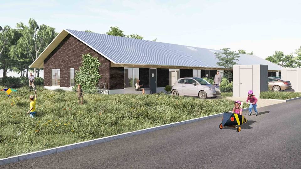 Søhusene vil blive opført som rækkehuse i ét plan. | Foto: PR-visualisering