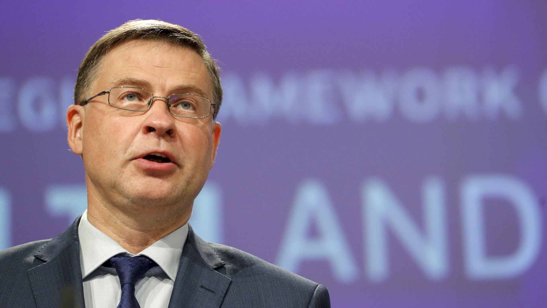 Valdis Dombrovskis, Vizepräsident der EU-Kommission | Foto: picture alliance / ASSOCIATED PRESS | Johanna Geron
