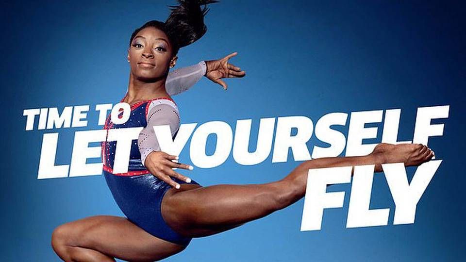 OL-gymnast Simone Biles optræder under OL i en United Airlines tv-kampagne. | Foto: UnitedAirlines