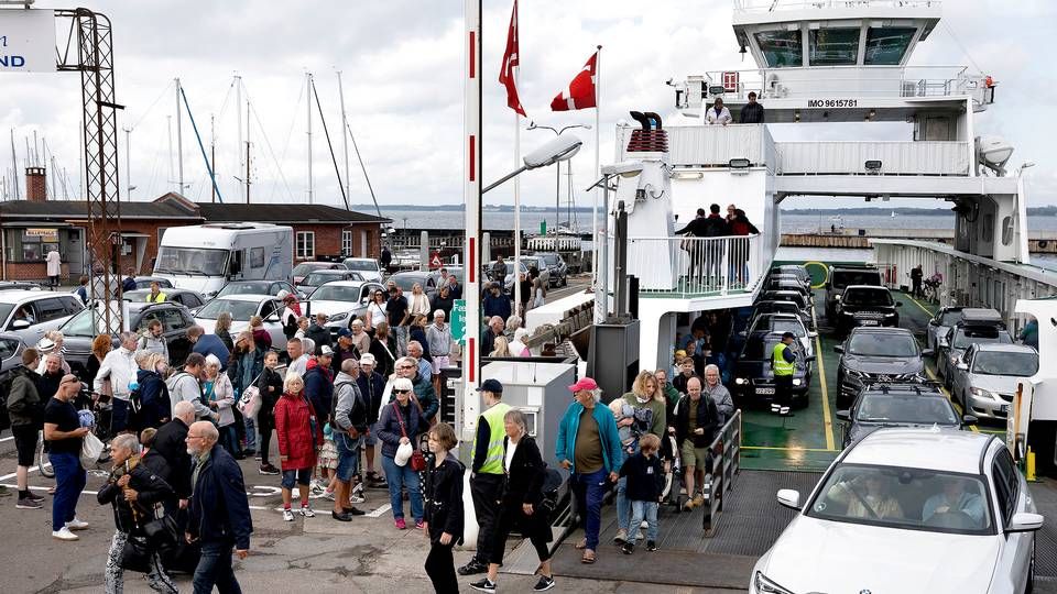 Der var masser af danskere, der benyttede tilbuddet om de gratis færger i 2020. Her er det på ruten Hundested-Rørvig. | Foto: Finn Frandsen/Ritzau Scanpix