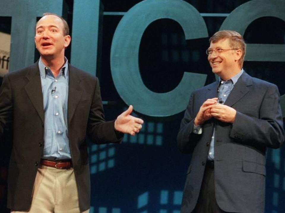 Amazon-stifter Jeff Bezos (venstre) og Microsoft-stifter Bill Gates. Rigmændene er blandt investorerne i et projekt på Grønland, hvor der skal ledes efter sjældne metaller | Foto: Gates Bezos