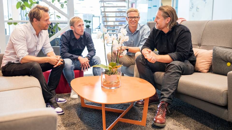 Capturis ledelse, Jacob Emil Opstrup (CRO), Peter Willemoes Kondrup (CTO), Søren Kyd Jacobsen (CPO), Tue Martin Berg (CEO) | Foto: Capturi / PR
