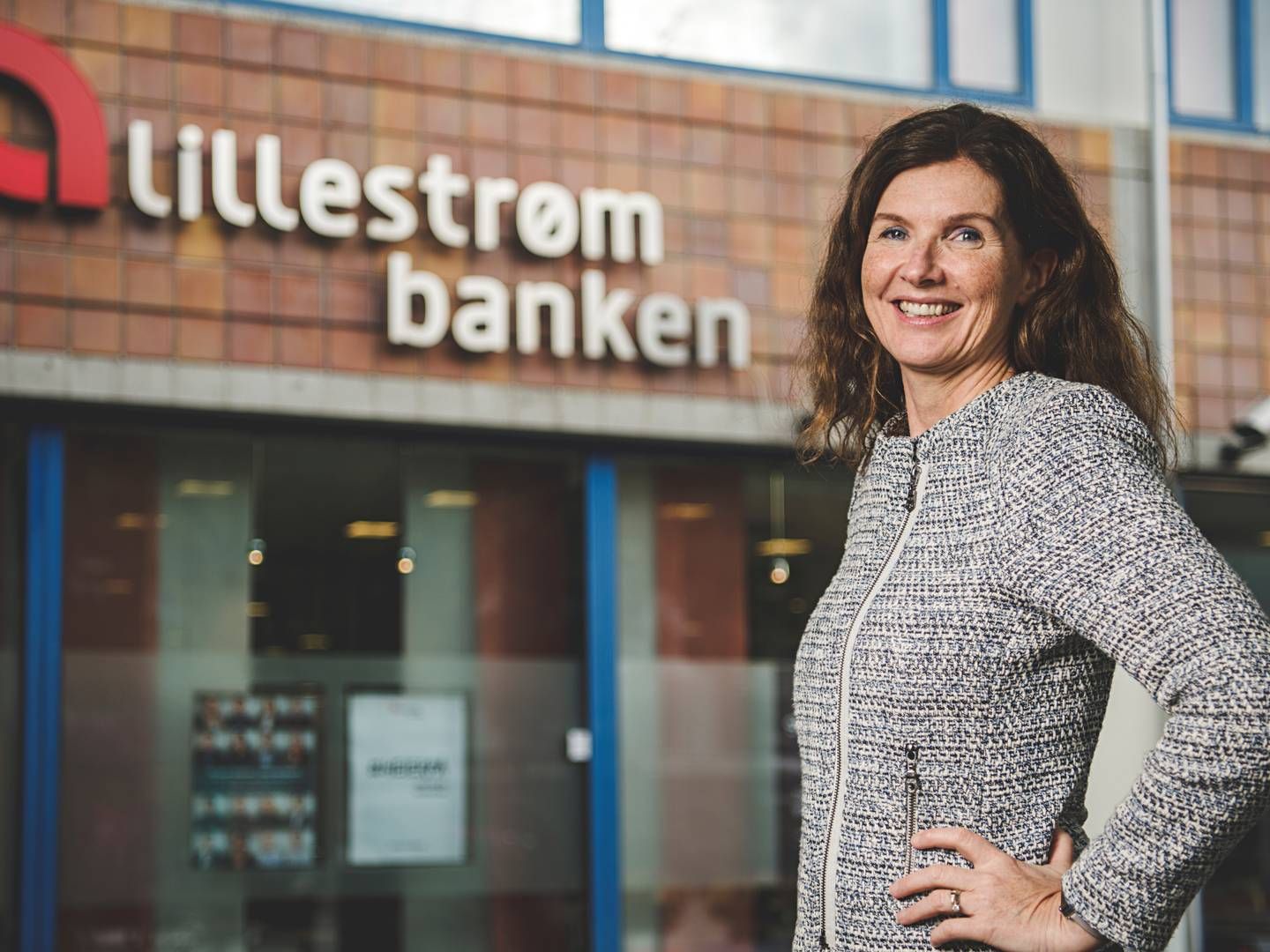Administrerende banksjef Siri Berggreen i Lillestrømbanken forteller om vekst i lokalmarkedet. | Foto: Benjamin A. Ward