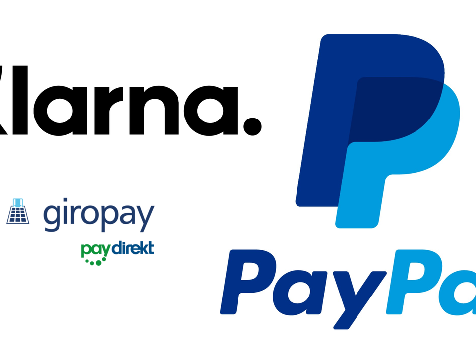 Die Logos der vier Zahlungsdienstleister | Foto: Klarna / Paypal / Paydirekt
