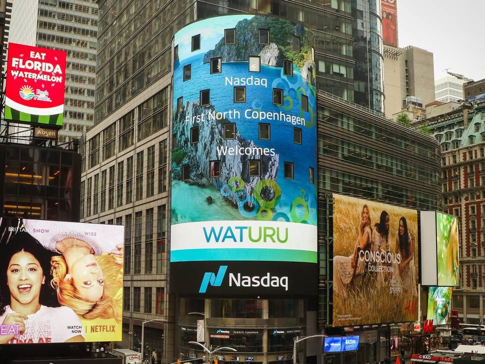Waturu - nu Green Impact Ventures - blev fredag fjernet fra børslisterne i København. Nu opgiver selskabet ambitionen om at børsnotere datterselskabet Watgen Medical i år. | Foto: Nasdaq Copenhagen / PR