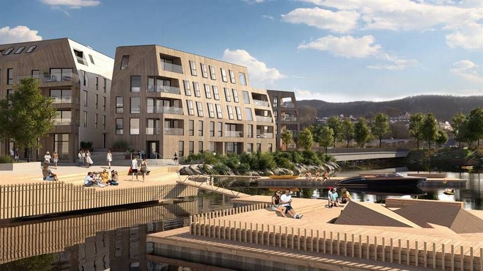 SISTE BRIKKE: Nordrs planlagte leiligheter på Mølleneset i Bergen er den siste brikken som skal på plass før området er ferdig utbygd. | Foto: Nordr