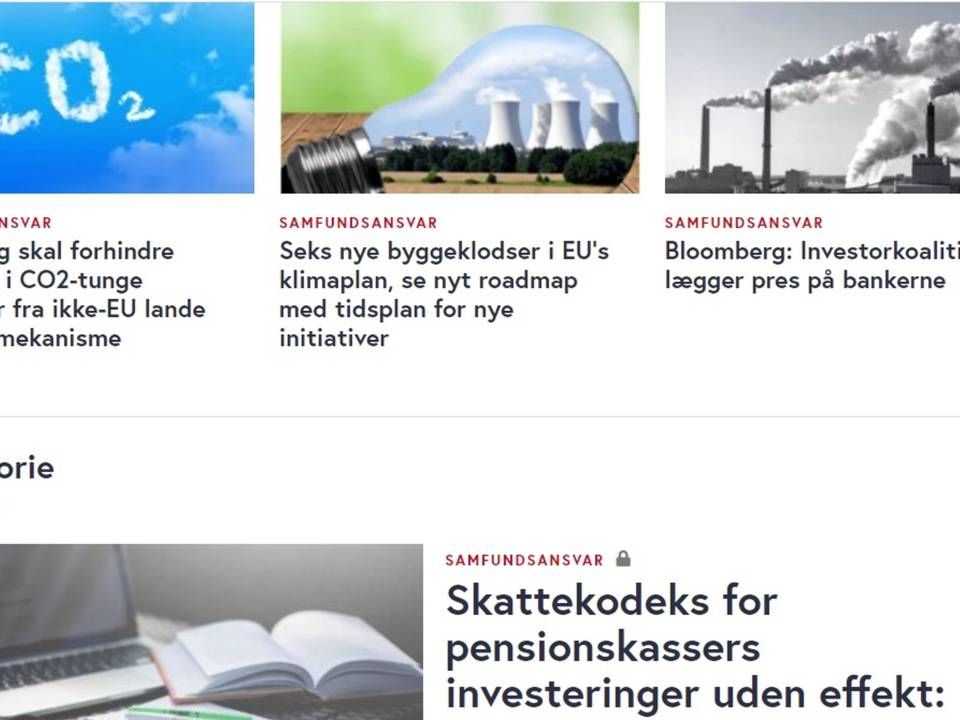 Økonomisk Ugebrev Samfundsansvar bekæftiger sig bl.a. med ansvarlige investeringer og CSR | Foto: Screenshot