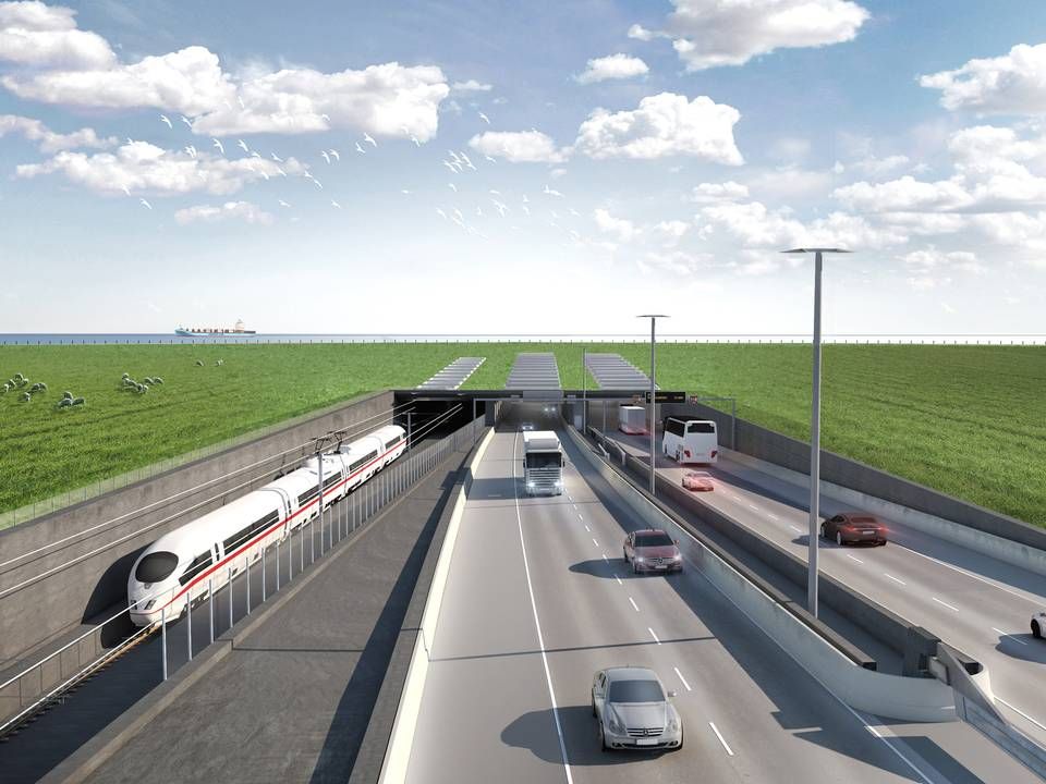 Visualisering af rampe til tunnel i den kommende Femern-forbindelse. | Foto: Femern A/S/PR