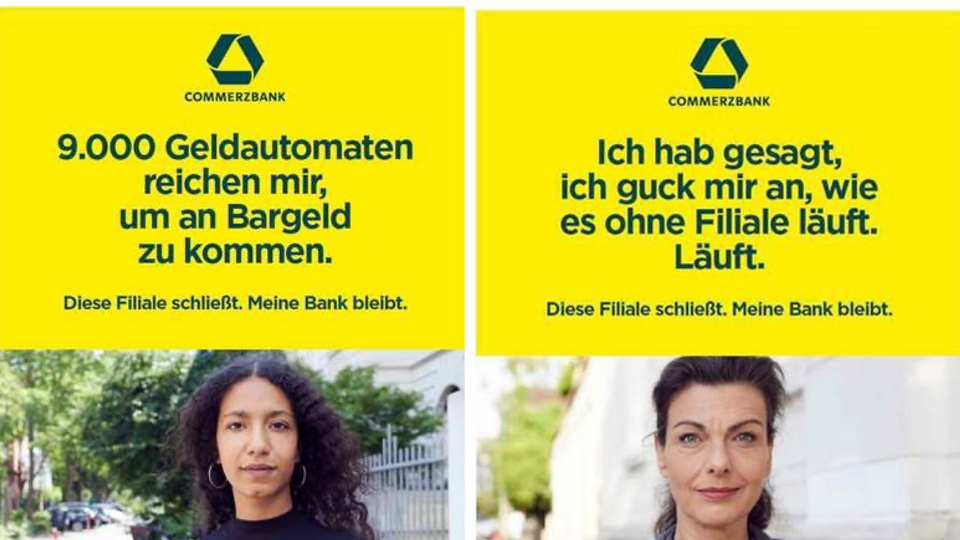 Ausschnitt zweier Commerzbank-Plakate | Foto: privat