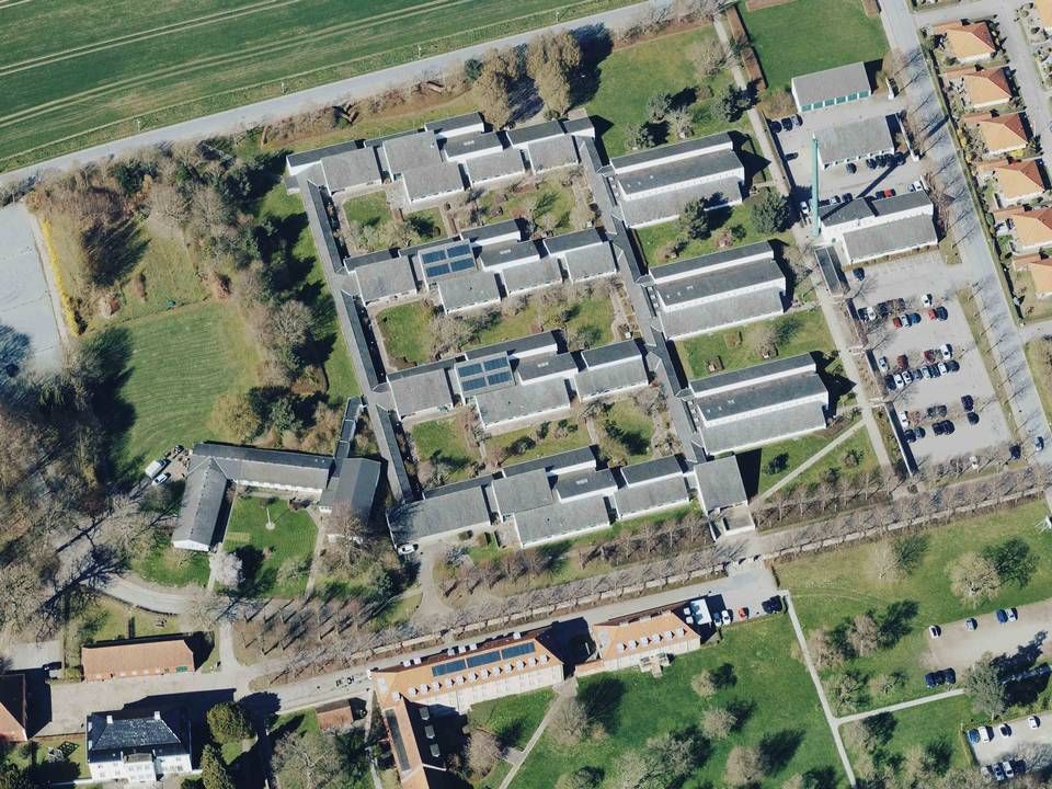 Ejendommen i Augustenborg udgøres af består af fire længer og tre sidebygninger. | Foto: Styrelsen for Dataforsyning og Effektivisering