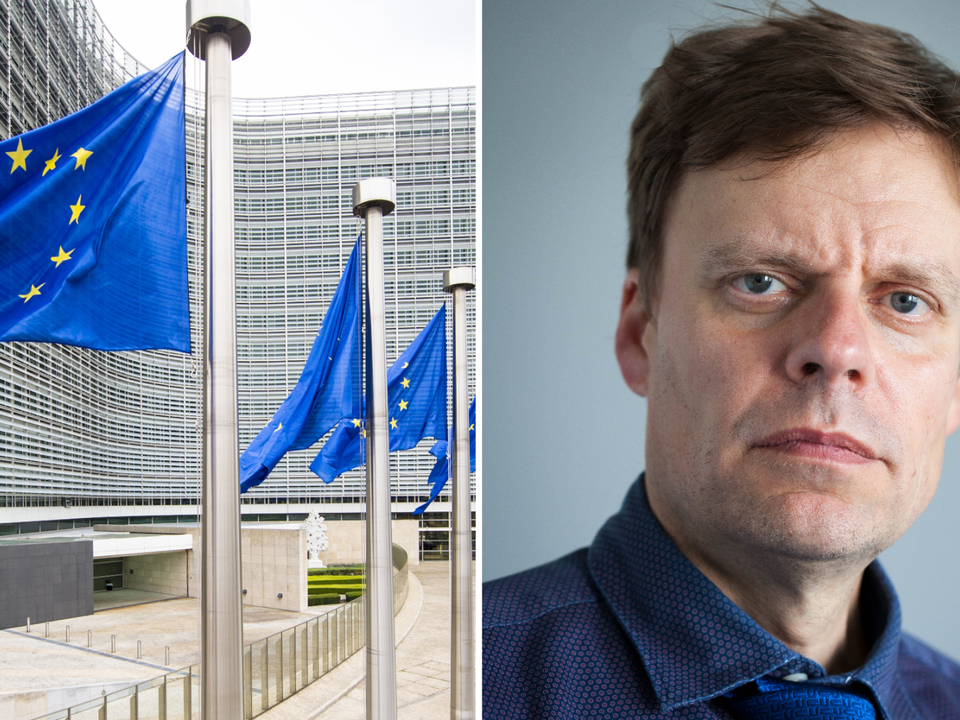 Tilman Lüder, links das EU-Gebäude am Rond-Point Schuman in Brüssel | Foto: Europäische Kommission