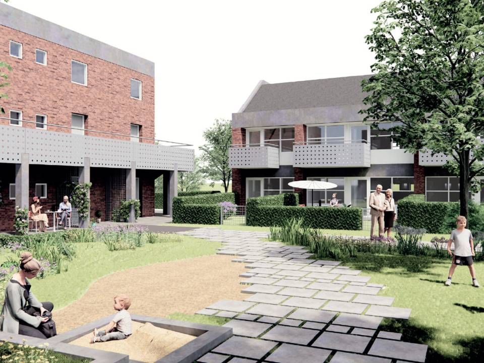 Renoveringen af boligafdelingen Damstæde forventes påbegyndt i foråret 2022 og afsluttet inden jul 2023. | Foto: PR / Himmerland Boligforening