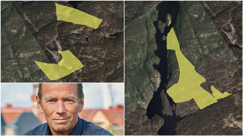 OVERTATT: Ivar Tollefsen eier stadig flere eiendommer i Kragerø, og nå har han planer om å utvikle flere skogsområder med stier og å pusse opp boliger for å leie dem ut. | Foto: Norgeskart.no / Heimstaden