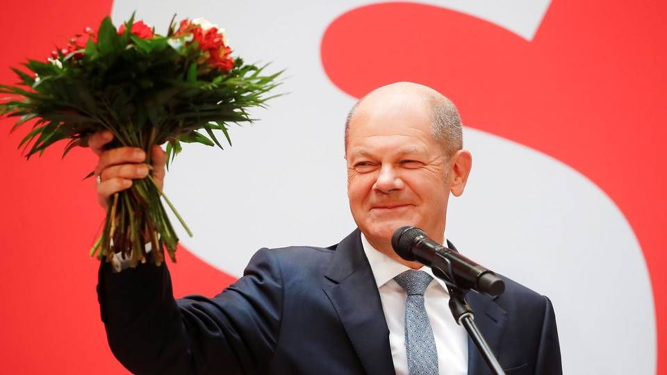 Den socialdemokratiske SPD-leder Olaf Scholz medles som topkandidat til at blive Tysklands næste kansler efter søndagens valg. | Foto: Wolfgang Rattay/Reuters/Ritzau Scanpix