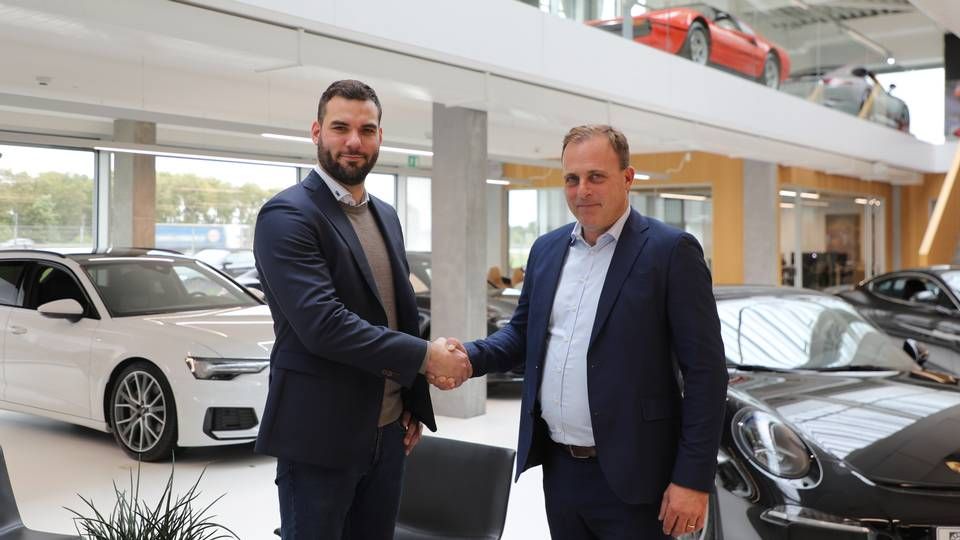 Jacob Buus Hansen (t.v.) har solgt sin virksomhed, Carselect, til selskabet Selected Car Leasing, hvor Jens Christian Tangbæk (t.h.) er salgs- og marketingchef. | Foto: PR / Selected Car Leasing