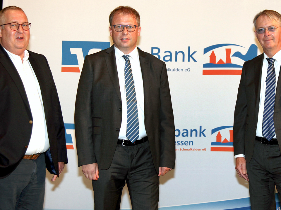 Der Vorstand der neuen VR-Bank Salzungen Schmalkalden (von links): Christof Wehrum, Jan Wettstein und Stefan Siebert | Foto: VR-Bank Salzungen Schmalkalden